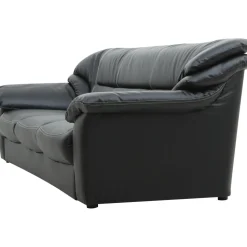 Soffa 3-sits svart konstläder - Dominic