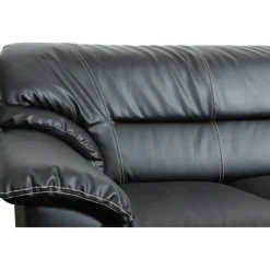 Soffa 3-sits svart konstläder - Dominic