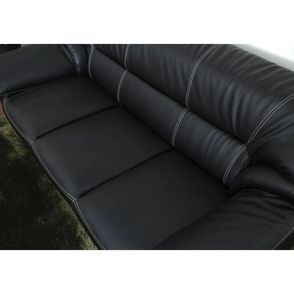 Soffa 3-sits svart konstläder - Dominic