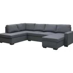 Soffa u-soffa 309 cm mörkgrått tyg - Solna + Fläckborttagare för möbler