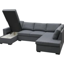Soffa u-soffa 309 cm mörkgrått tyg - Solna + Fläckborttagare för möbler