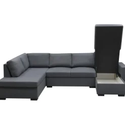 Soffa u-soffa 309 cm mörkgrått tyg - Solna + Fläckborttagare för möbler