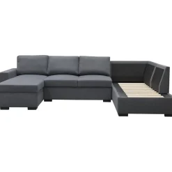 Soffa u-soffa 309 cm mörkgrått tyg - Solna + Fläckborttagare för möbler