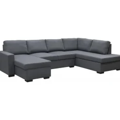Soffa u-soffa 309 cm mörkgrått tyg - Solna