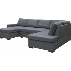Soffa u-soffa 309 cm mörkgrått tyg - Solna