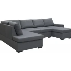 Soffa u-soffa 309 cm mörkgrått tyg - Solna