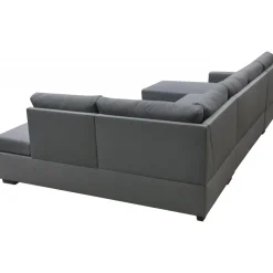 Soffa u-soffa 309 cm mörkgrått tyg - Solna