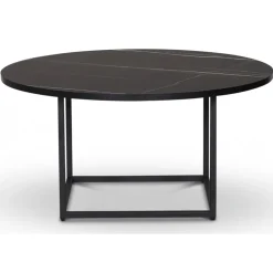 Soffbord Ø90 cm - Svart marmor (Exklusive laminat) + Textilrengöring för möbler