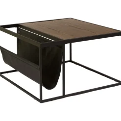 Soffbord 80 x 80 cm - brunt ekfanèr + Möbeltassar