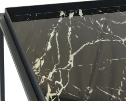 Soffbord 122 x 42 cm - Svart / Marmoryta