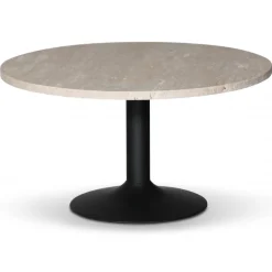 Soffbord beige stenskiva 85 cm i diameter