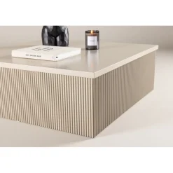 Soffbord beige 90x90 cm - Lennox