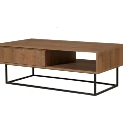 Soffbord Dale med låda i valnöt / Svart - 120x60 cm + Textilrengöring för möbler