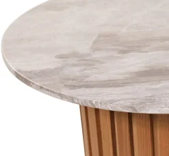 Soffbord i marmor och ek Ø105
