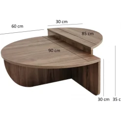 Soffbord i Valnöt 90 x 90 cm - Podium + Textilrengöring för möbler