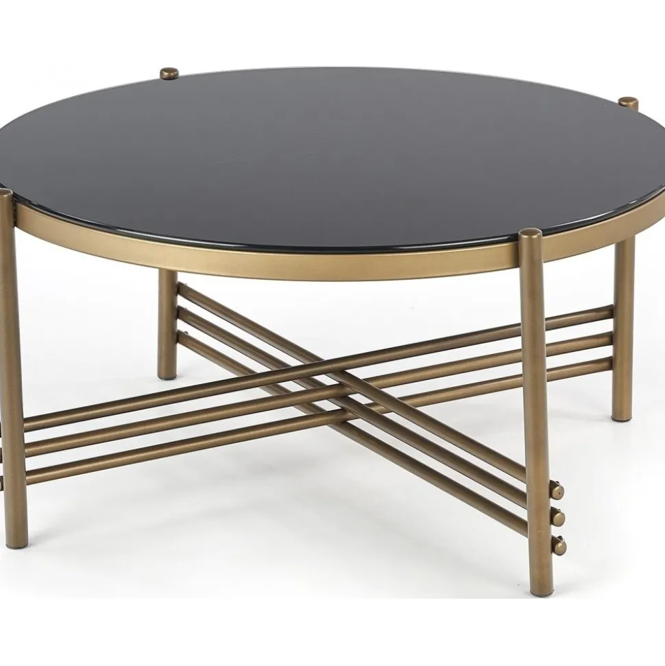 Soffbord Jenelle i svart/guld - Ø80 cm