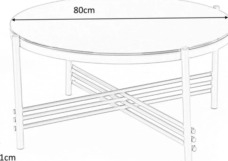 Soffbord Jenelle i svart/guld - Ø80 cm
