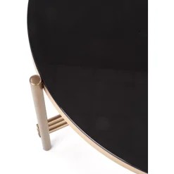 Soffbord Jenelle i svart/guld - Ø80 cm + Textilrengöring för möbler