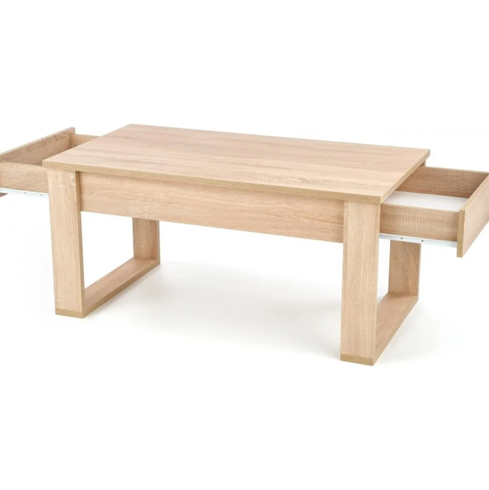 Soffbord med lådor 110x 60 cm ljus ek + Textilrengöring för möbler