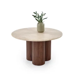 Soffbord mocca med Travertintopp 80 cm