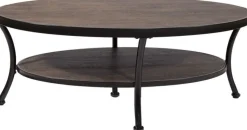 Soffbord mörkbetsad/svart Ø120 cm - Manilla + Möbeltassar