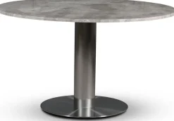 SOHO matbord Ø130 cm - Borstat aluminium / Silver marmor