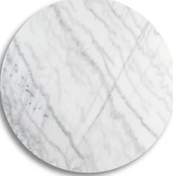 SOHO matbord i marmor Ø105 cm - Borstat aluminium / Ljus marmor