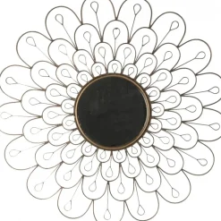 Sol rund spegel Ø91 cm i antik mässing