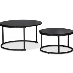 Solano satsbord Ø80/60 cm - Svartbetsad ask