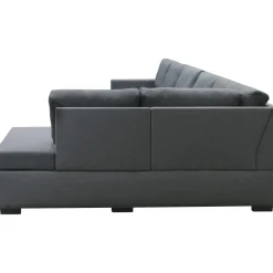 Solna mörkgrå vändbar U-soffa 367 cm + Möbeltassar