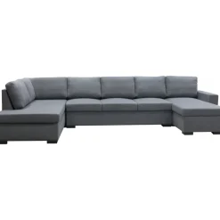 Solna mörkgrå vändbar U-soffa 367 cm + Möbeltassar
