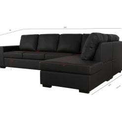Solna soffa i svart PU öppet avslut 3A + Fläckborttagare för möbler