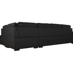 Solna soffa i svart PU öppet avslut 3A + Textilrengöring för möbler