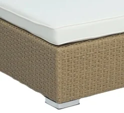 Solsängar 2 st med bord - Natur rotting + Textilskydd för utemöbler