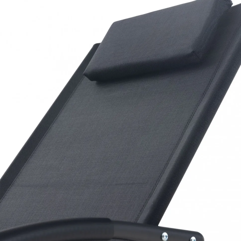 Solstol med gungfunktion - Svart + Rengöringsmedel för utemöbler