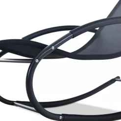 Solstol med gungfunktion - Svart + Rengöringsmedel för utemöbler