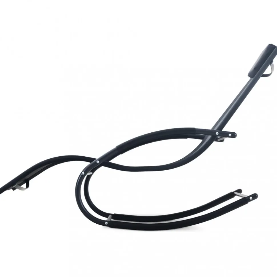 Solstol med gungfunktion - Svart + Rengöringsmedel för utemöbler