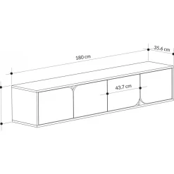 Spark TV-bänk - Ek/antracit