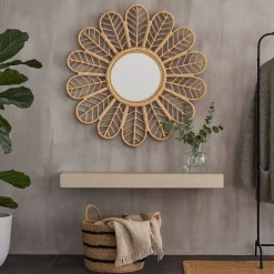 Spegel Ø90 cm rotting + Karta med möbeltassar på köpet!