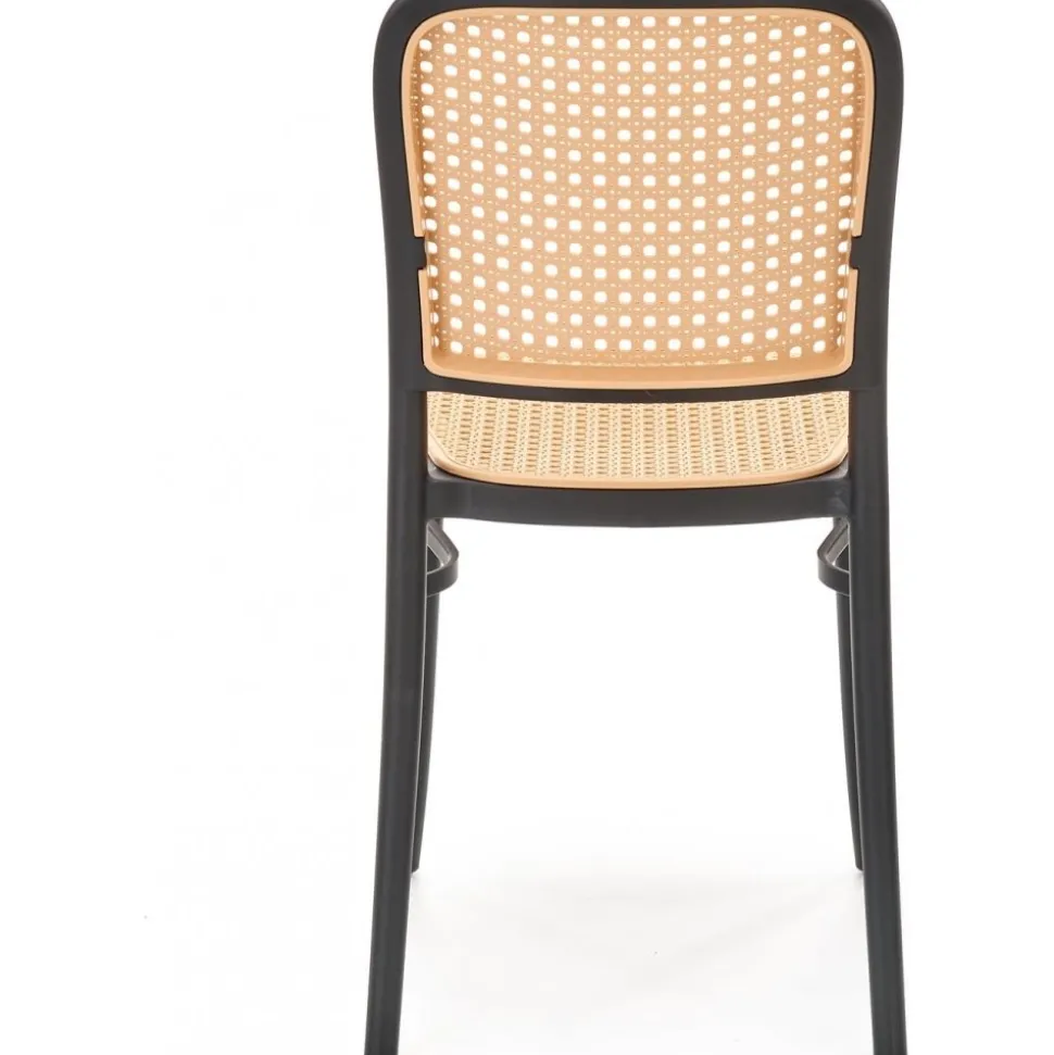 Stapelbar matstol med rottingsits