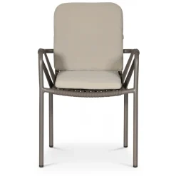 Stapelbar utestol grå med beige dyna