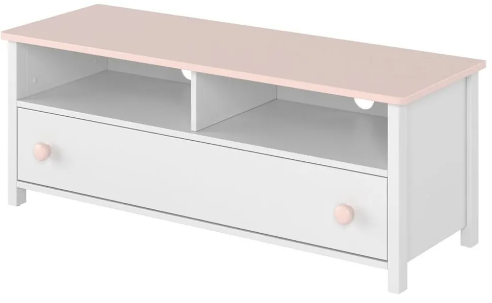 Stephany TV-bänk - Vit/rosa
