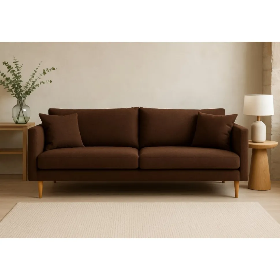 Östermalm 3-sits soffa - Mörkbrun chenille