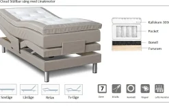 Ställbar säng 7-zons grå 105x200 cm