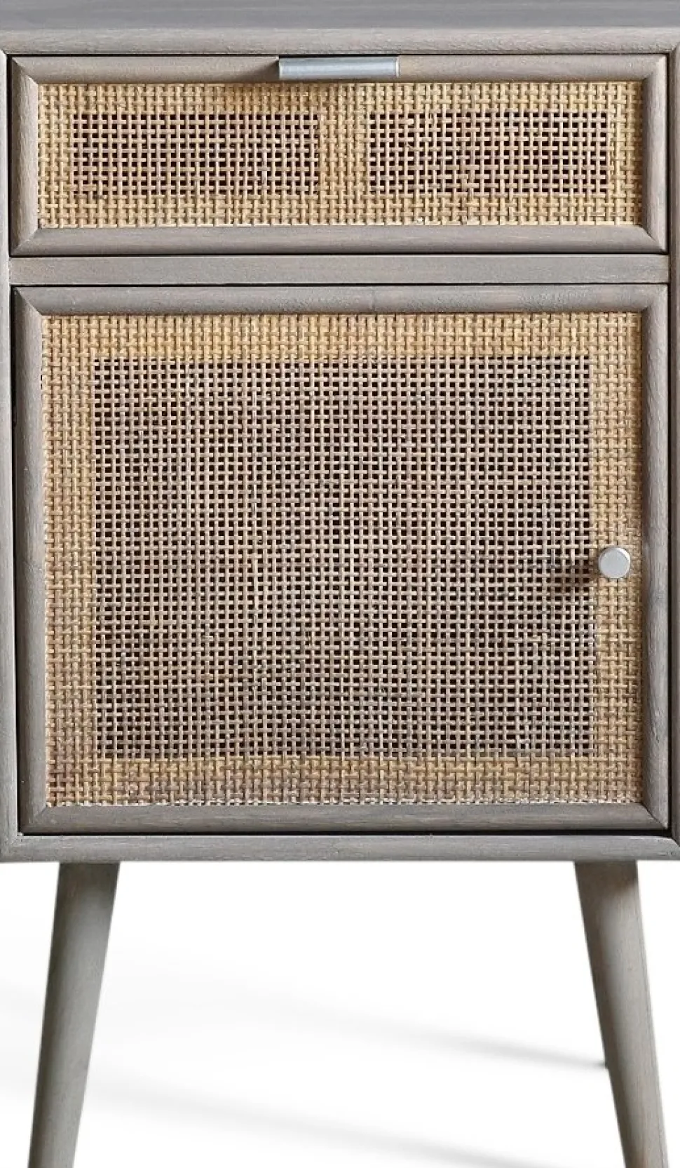 Stockholm grått sängbord med rotting