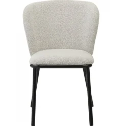 Stol beige boucle svarta ben + Stolsdyna