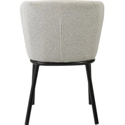 Stol beige boucle svarta ben + Stolsdyna