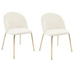 Stol beige sammet guldiga ben - Plaza