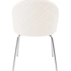 Stol beige sammet med kromade ben - Plaza + Fläckborttagare för möbler