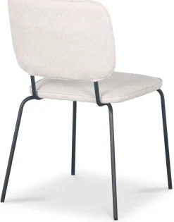 Stol beige tyg med svarta ben + Möbeltassar